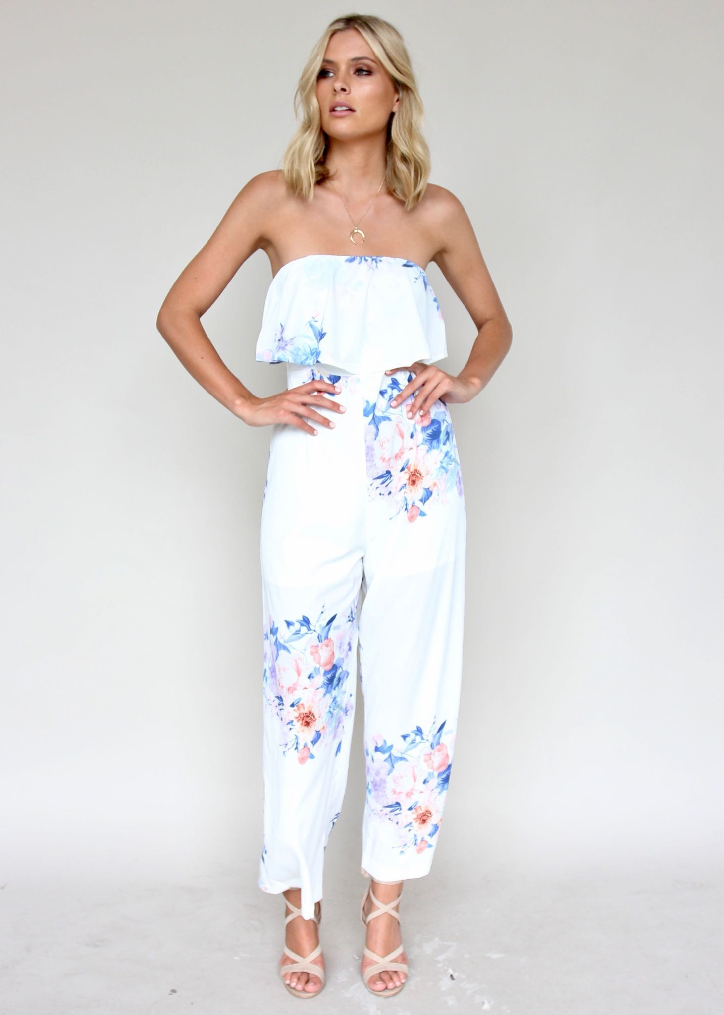 Burning Sun Strapless Pantsuit - Pastel