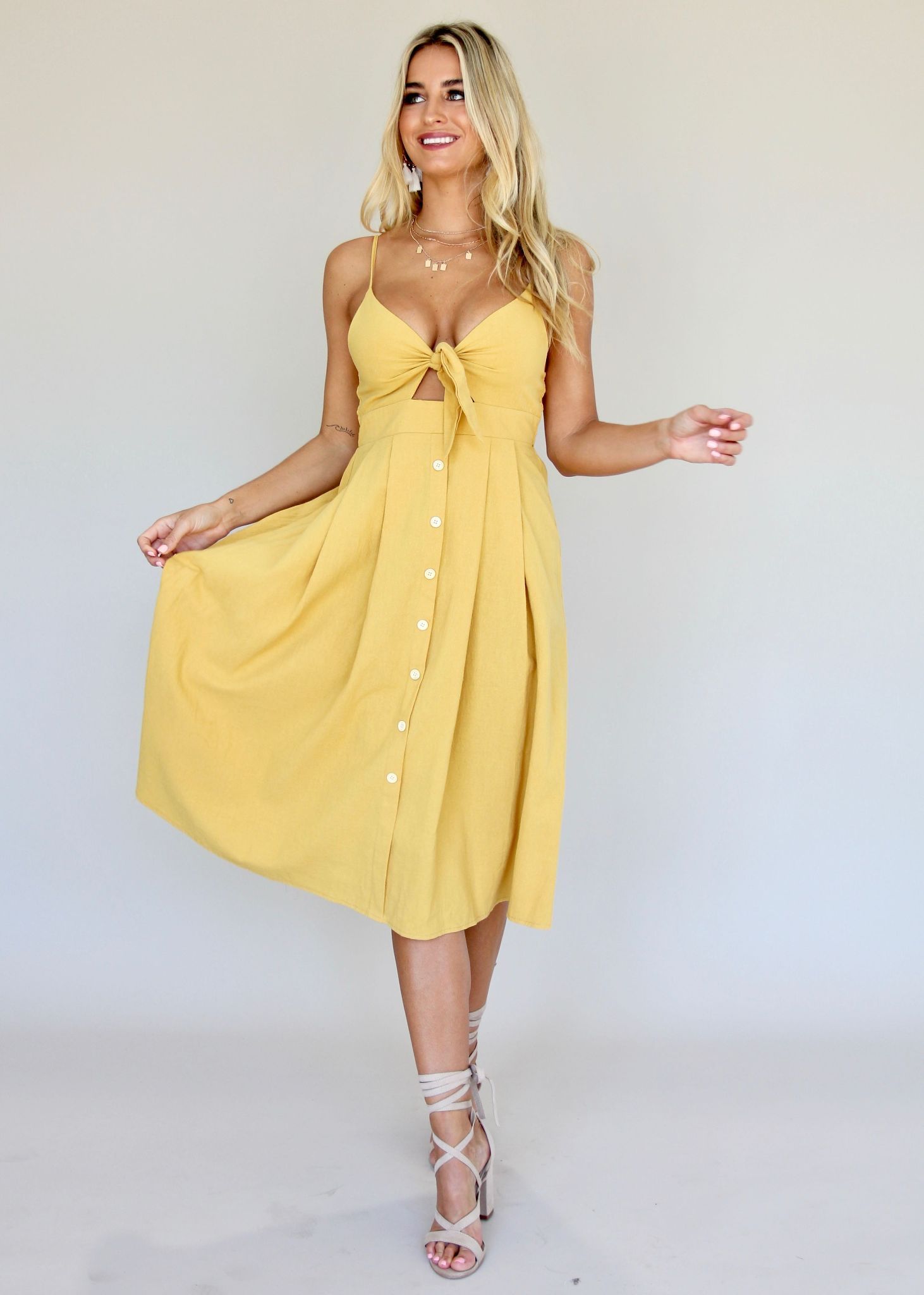 Big City Midi Dress - Butterscotch