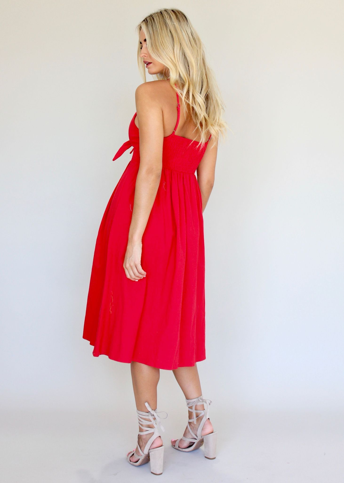 Big City Midi Dress - Red