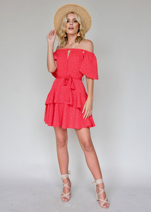 Tropicali Swing Dress - Red Polka