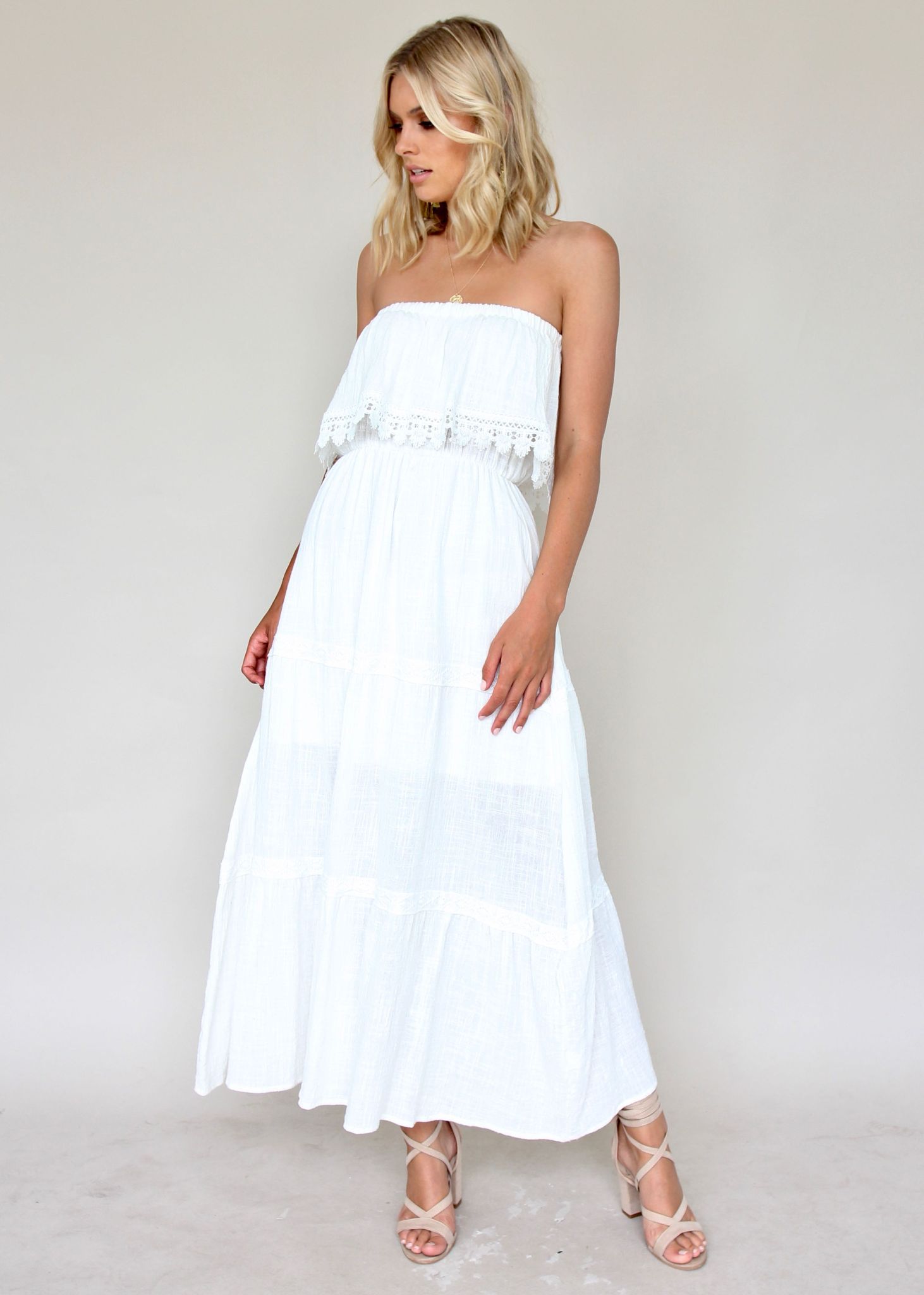 Loved & Adorned Maxi Dress - White