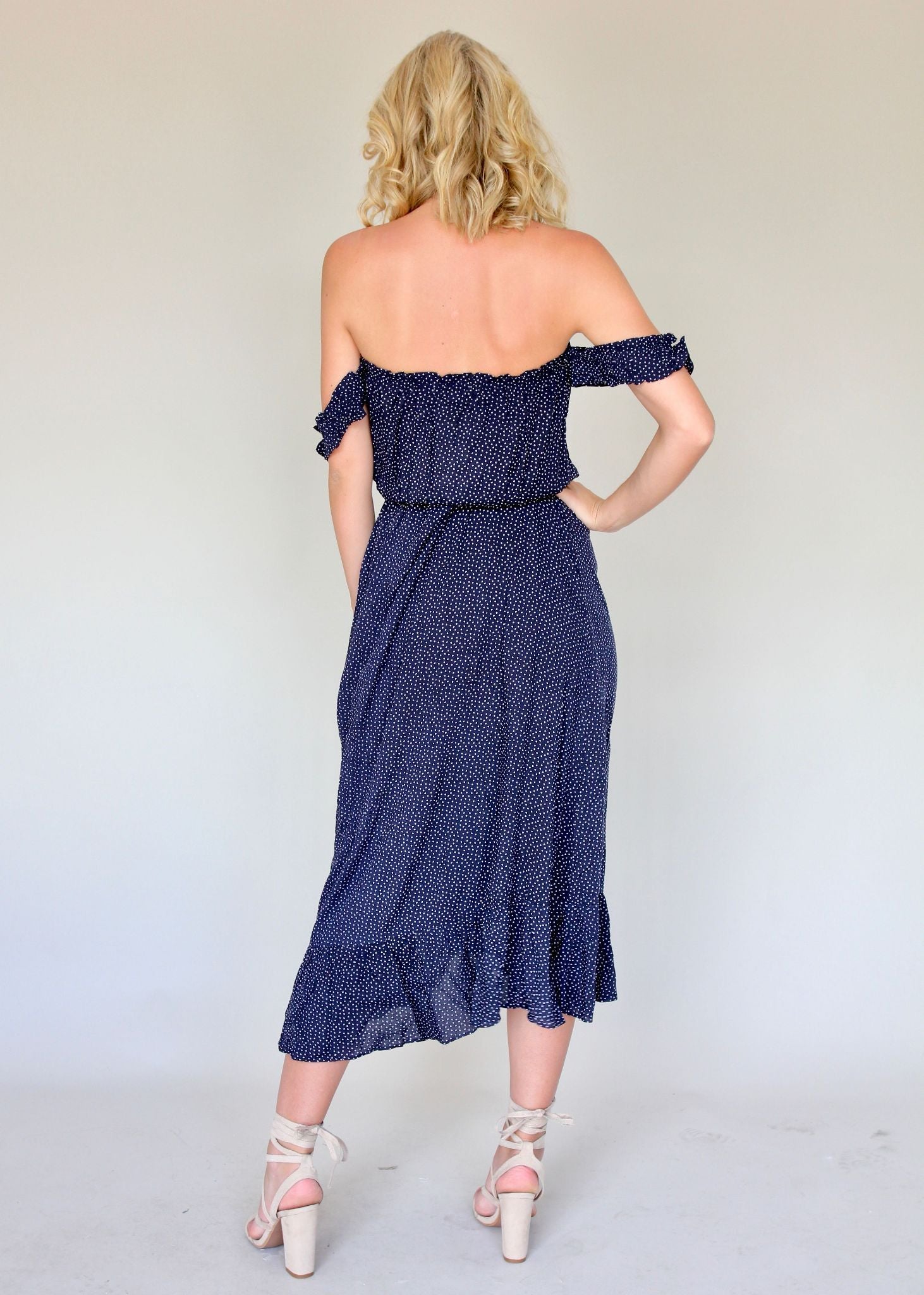 Sweet Solitude Dress - Navy/White
