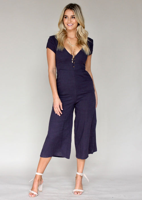 Open Skylight Pantsuit - Navy