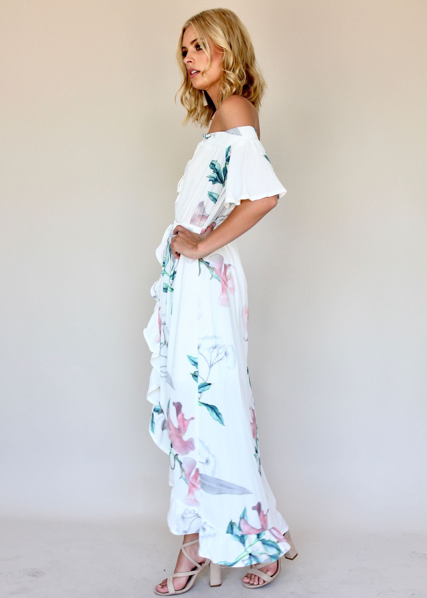 La Venus Off Shoulder Dress - Tropics