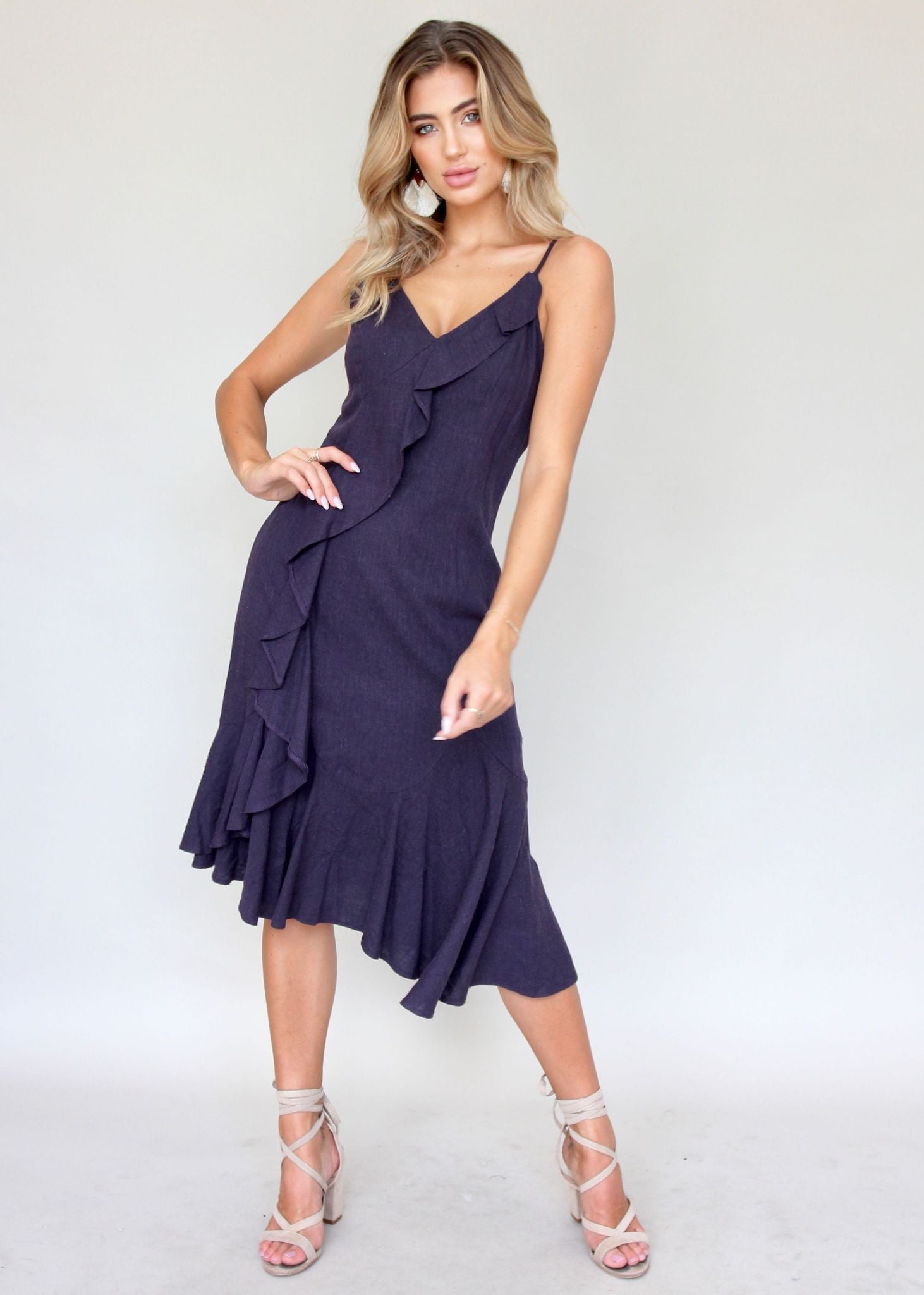 Leela Midi Dress - Navy