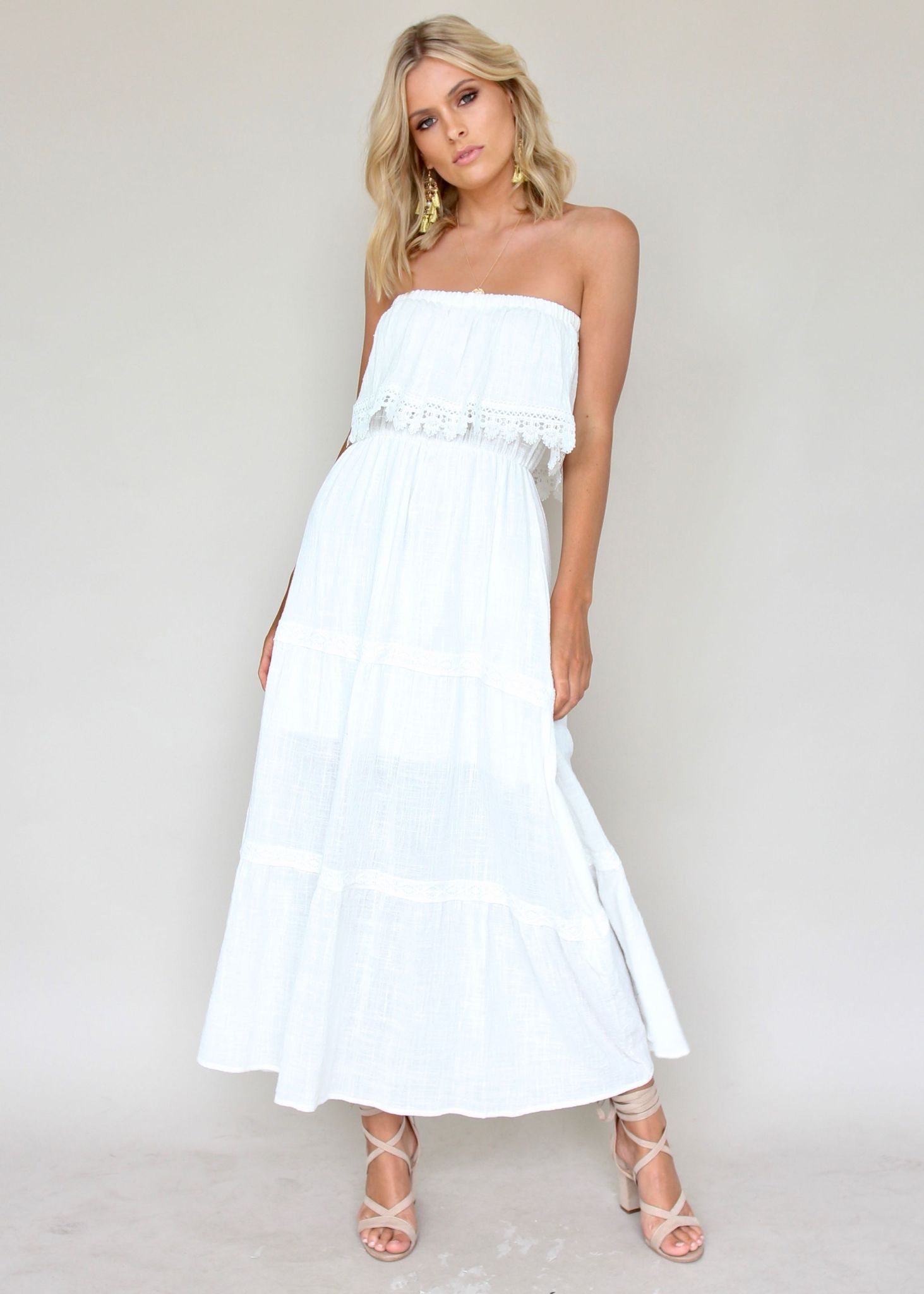 Loved & Adorned Maxi Dress - White