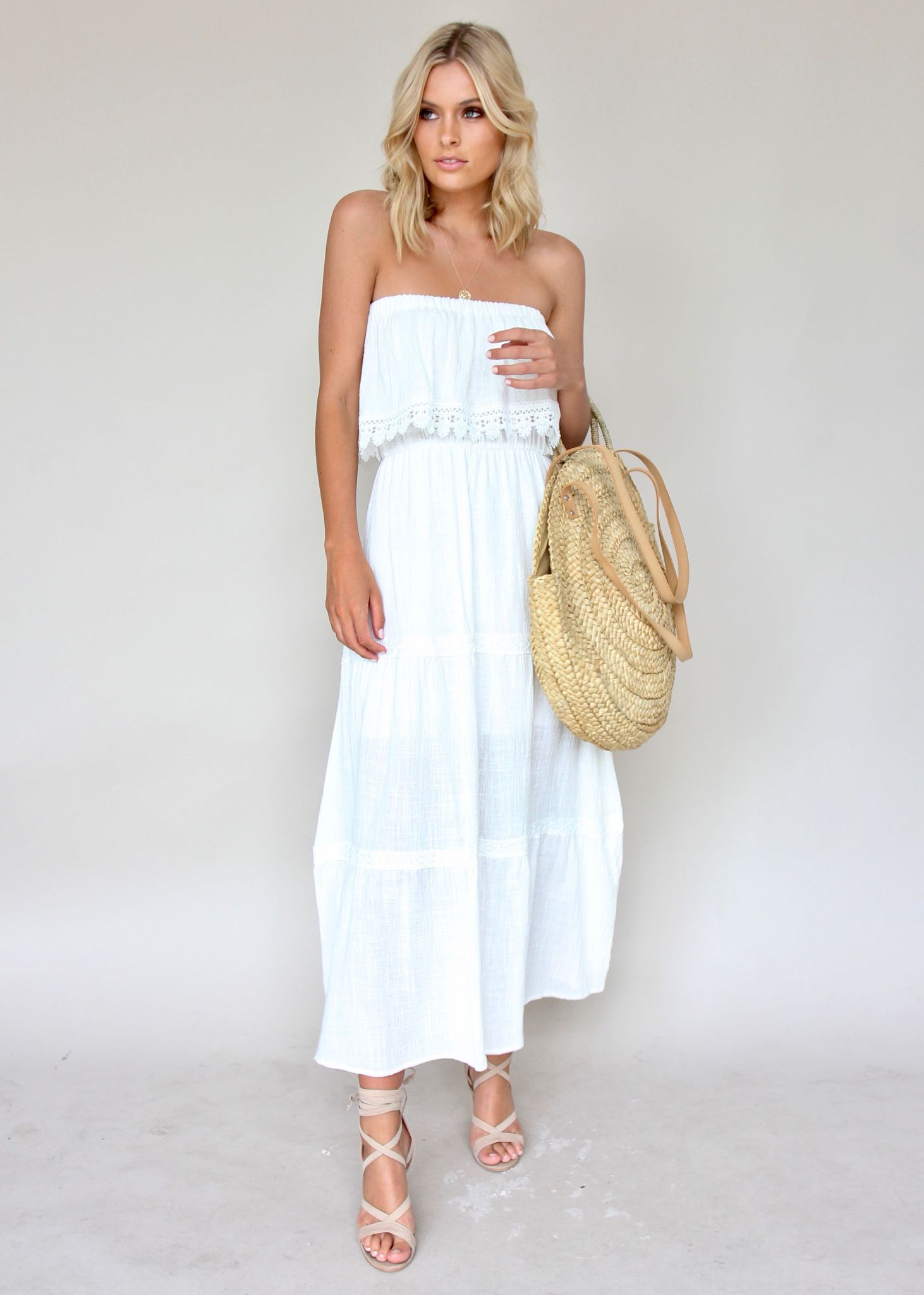 Loved & Adorned Maxi Dress - White