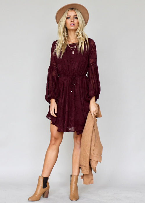 Rosita Swing Dress - Wine