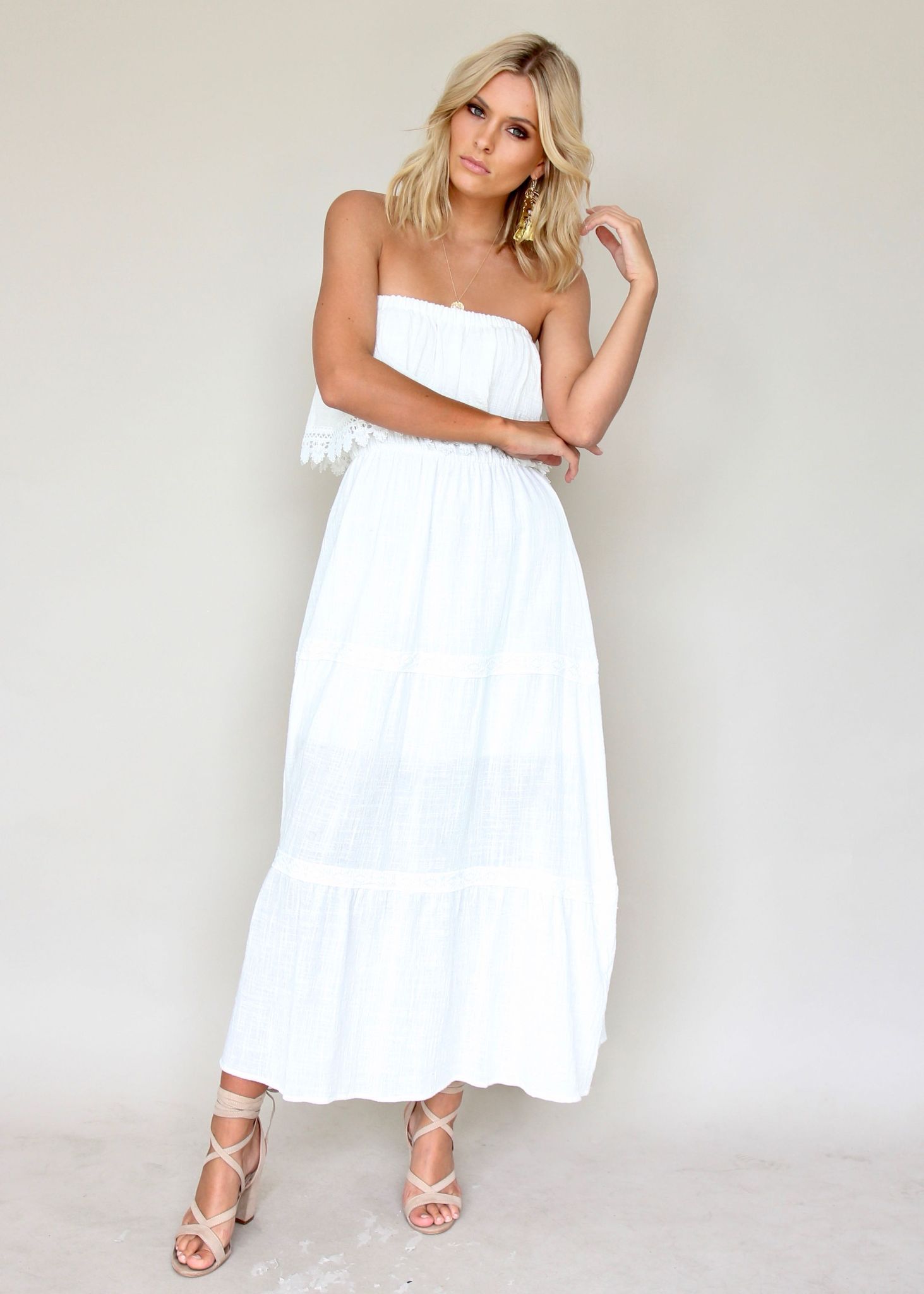 Loved & Adorned Maxi Dress - White