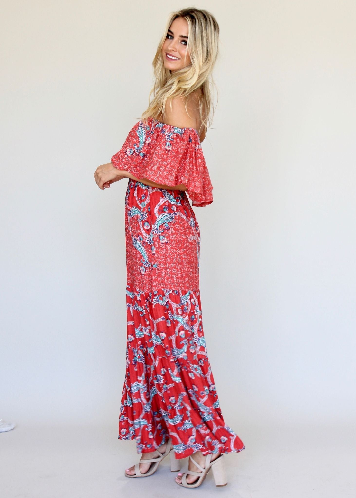 Power Of Colour Dress - Red Paisley