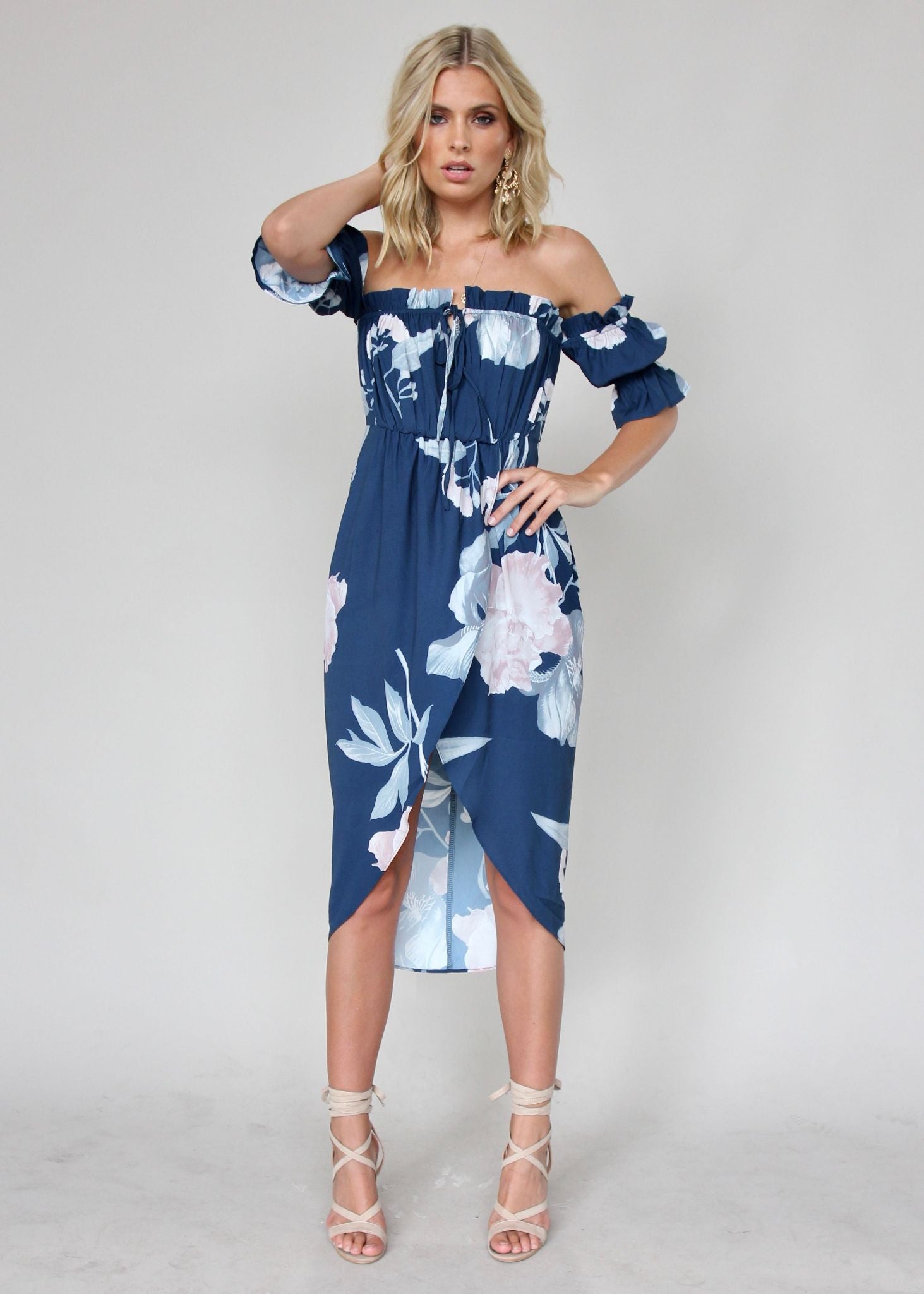 Kiss & Tell Midi Dress - Lapis