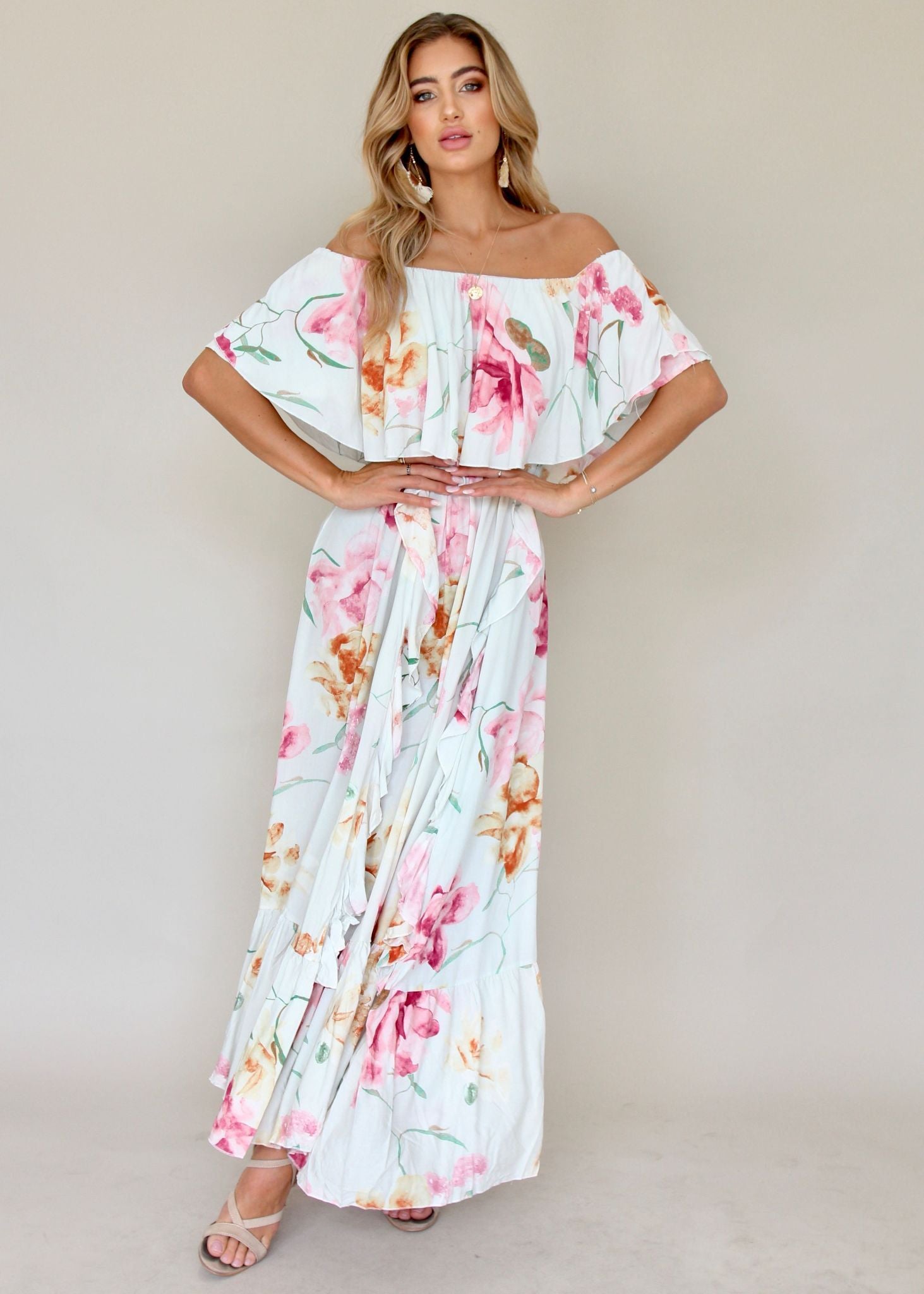 Georgie Off Shoulder Maxi Dress - Selena