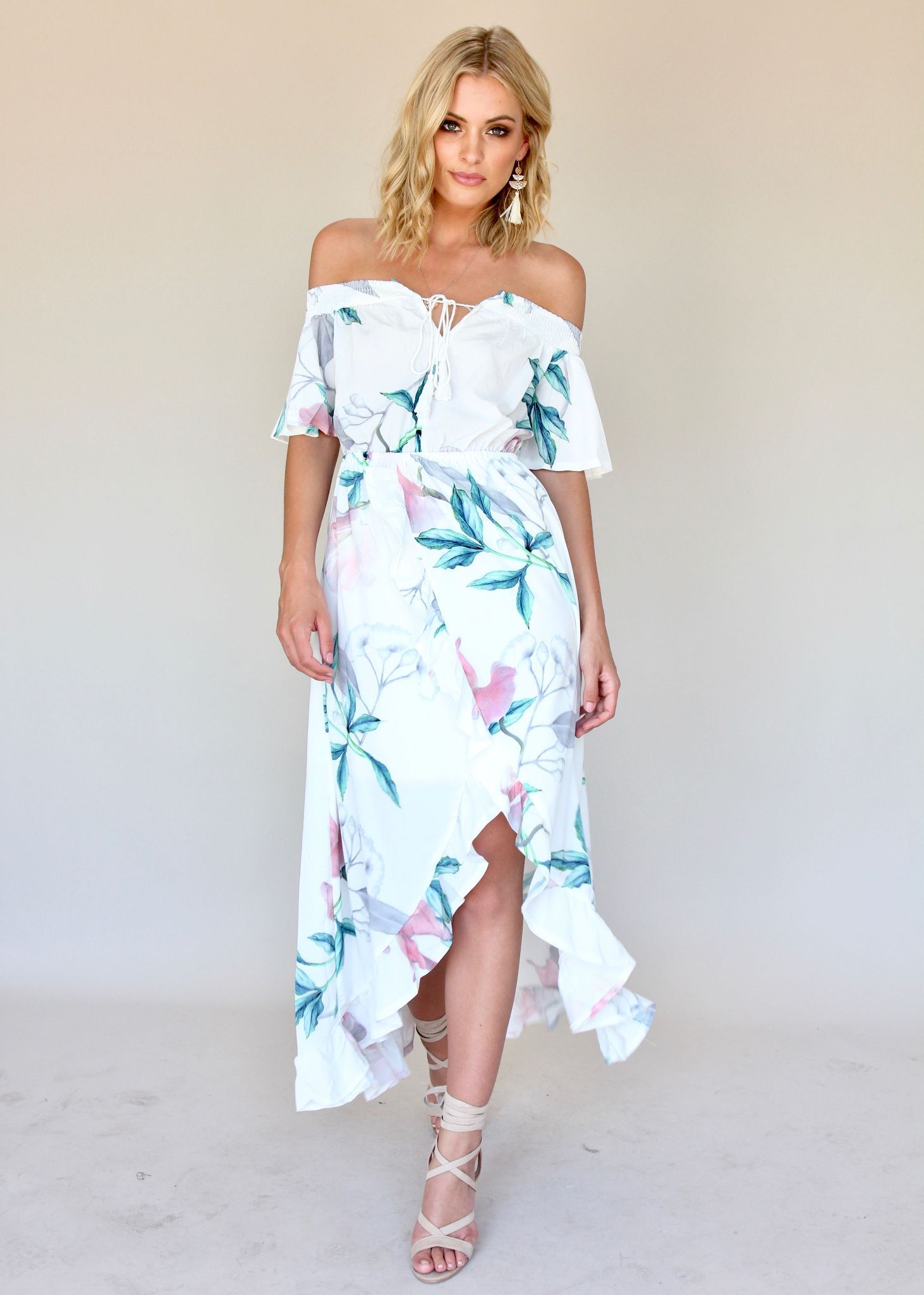 La Venus Off Shoulder Dress - Tropics