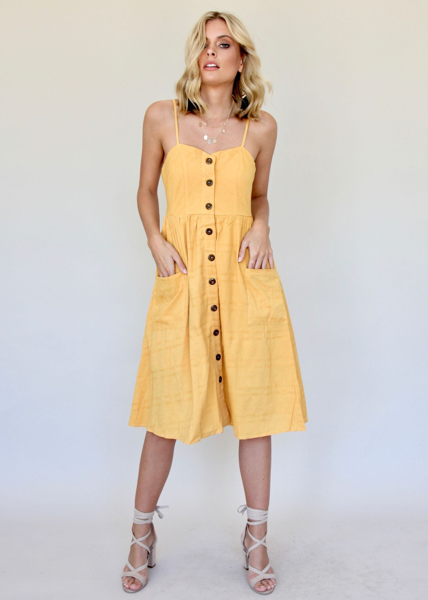 Utopia Midi Dress - Honey