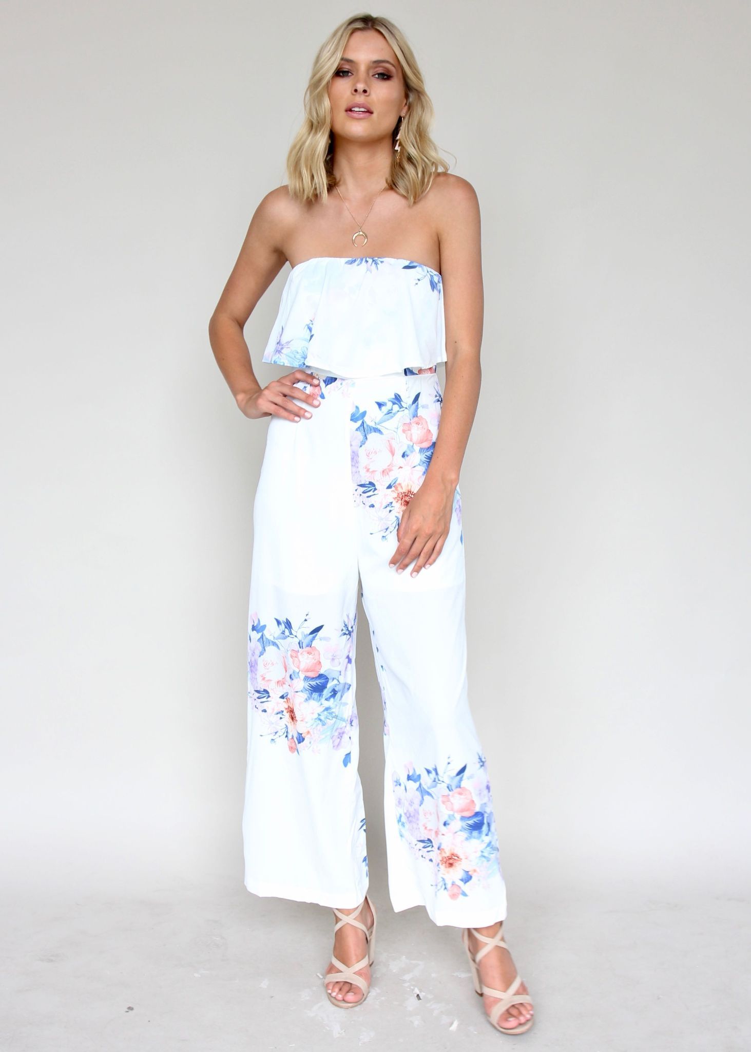 Burning Sun Strapless Pantsuit - Pastel