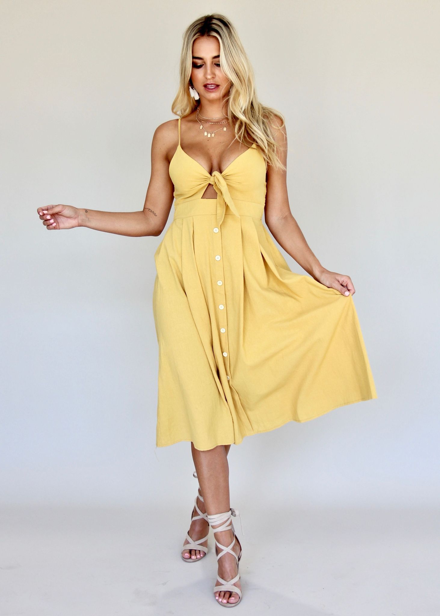 Big City Midi Dress - Butterscotch