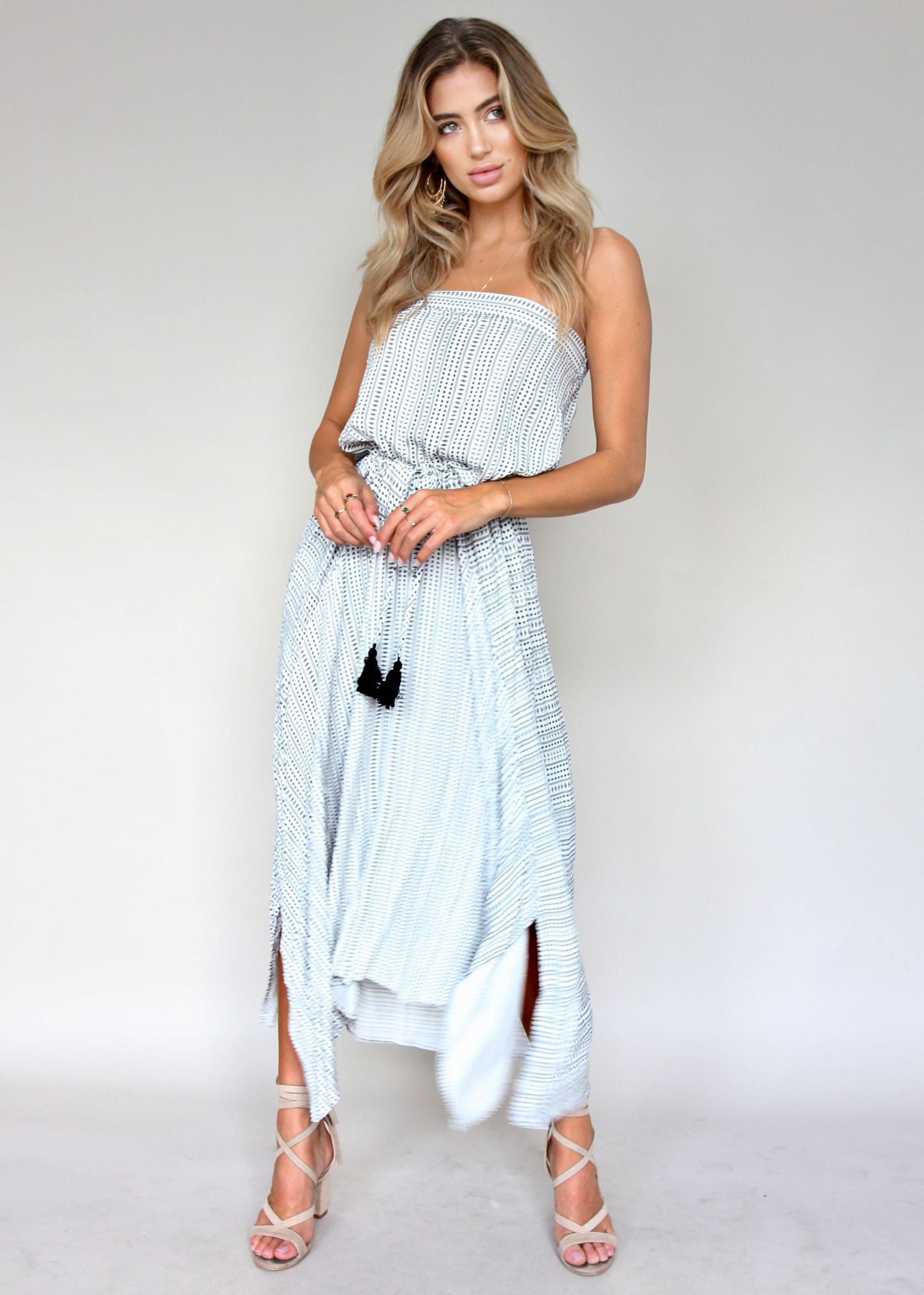 New Freedom Strapless Maxi Dress - Black/White