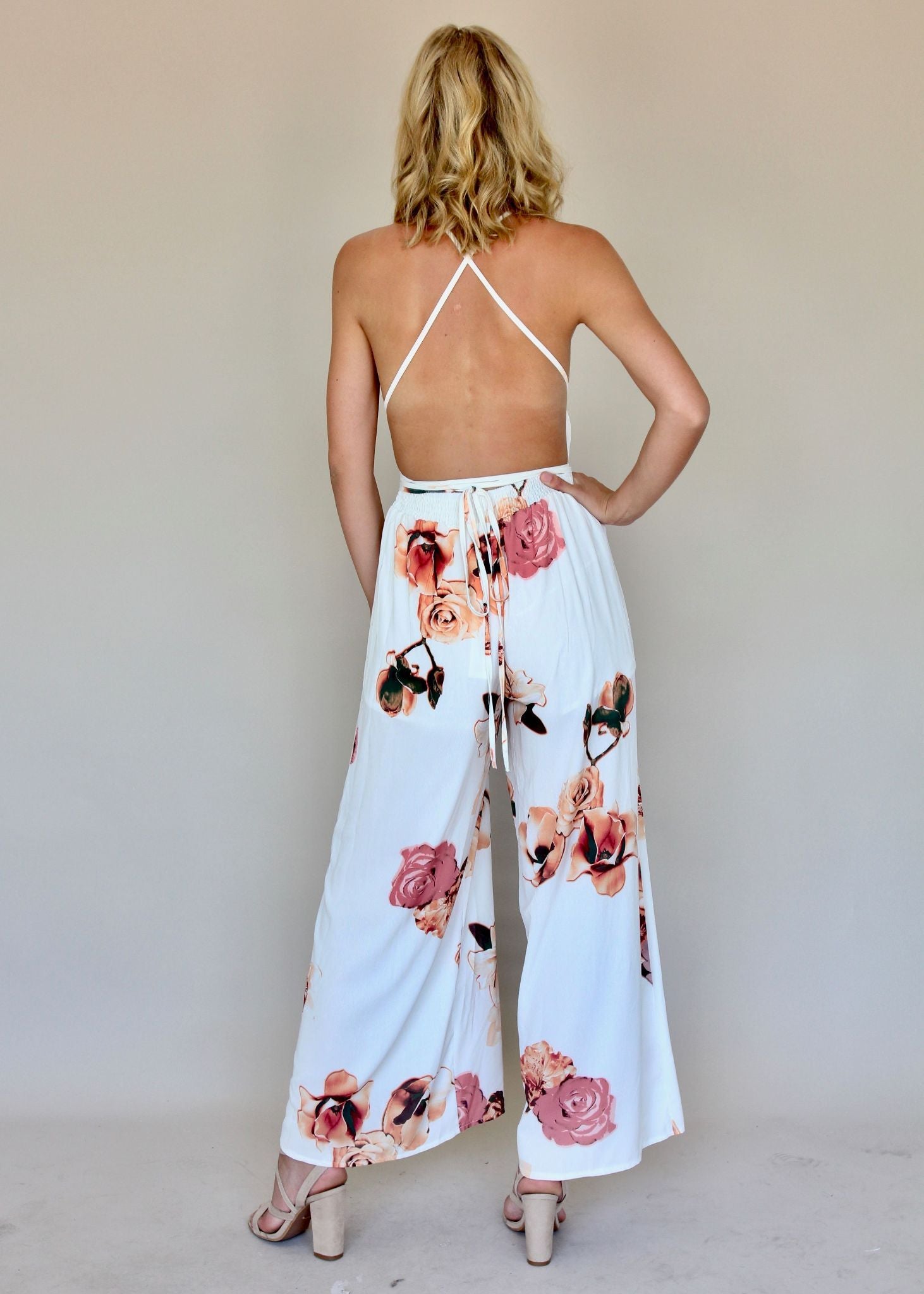 Karmen Halter Maxi Dress - Roses