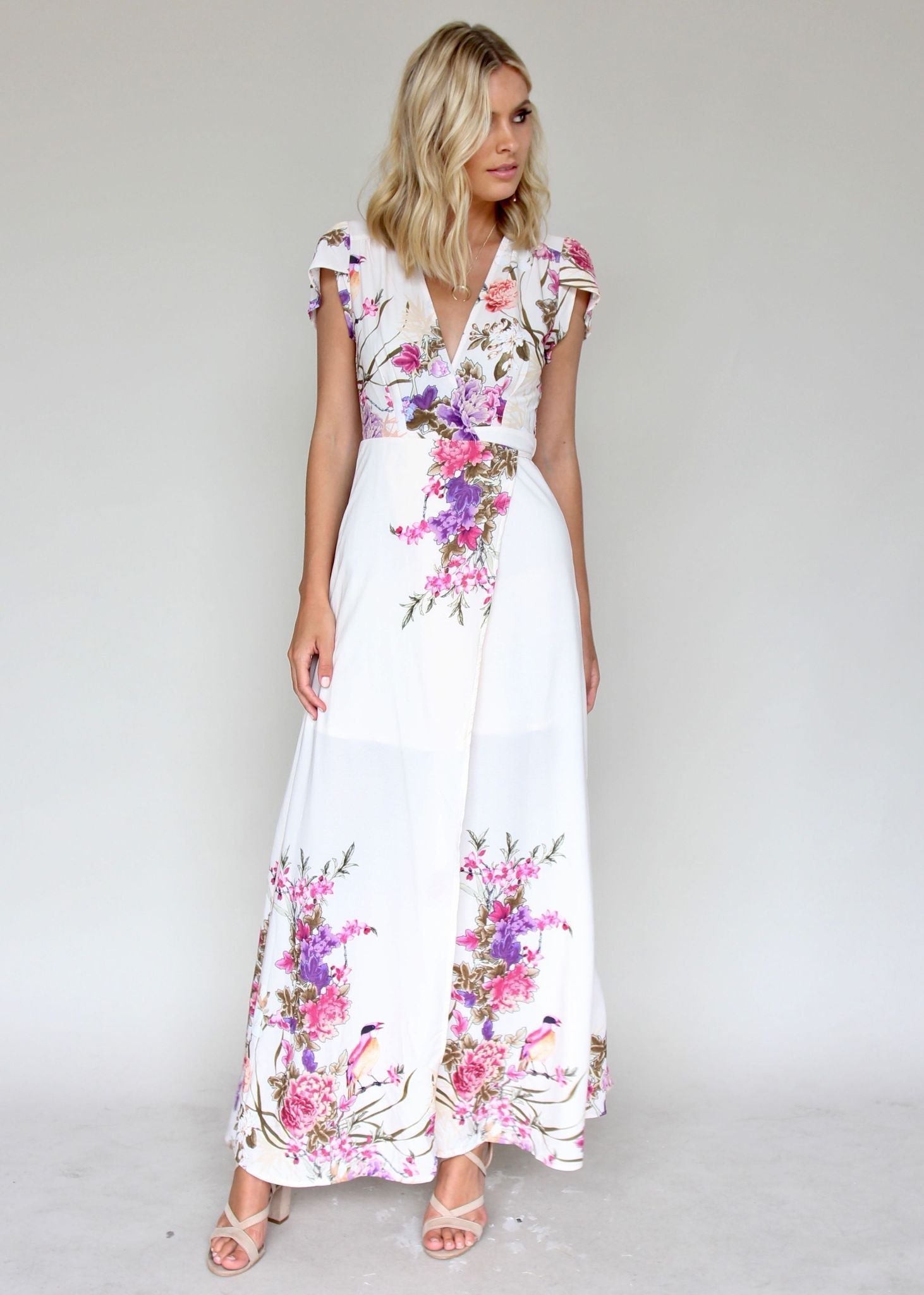 South Branch Wrap Dress - Blush Botanica