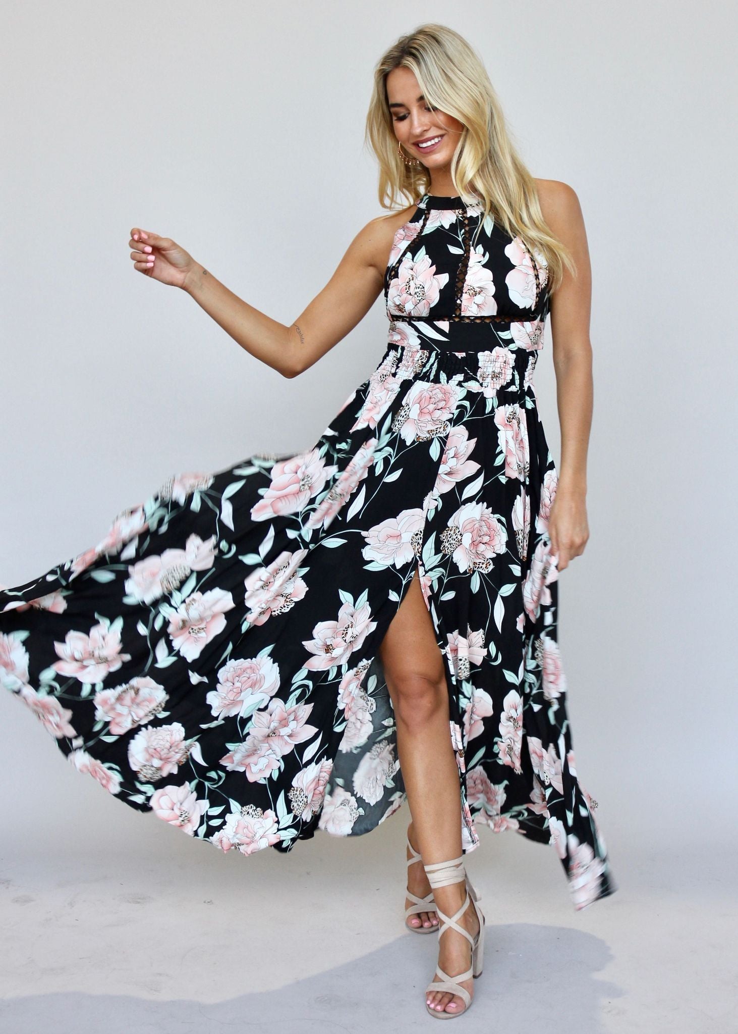 Break Of Dawn Maxi - Peach Wildflower